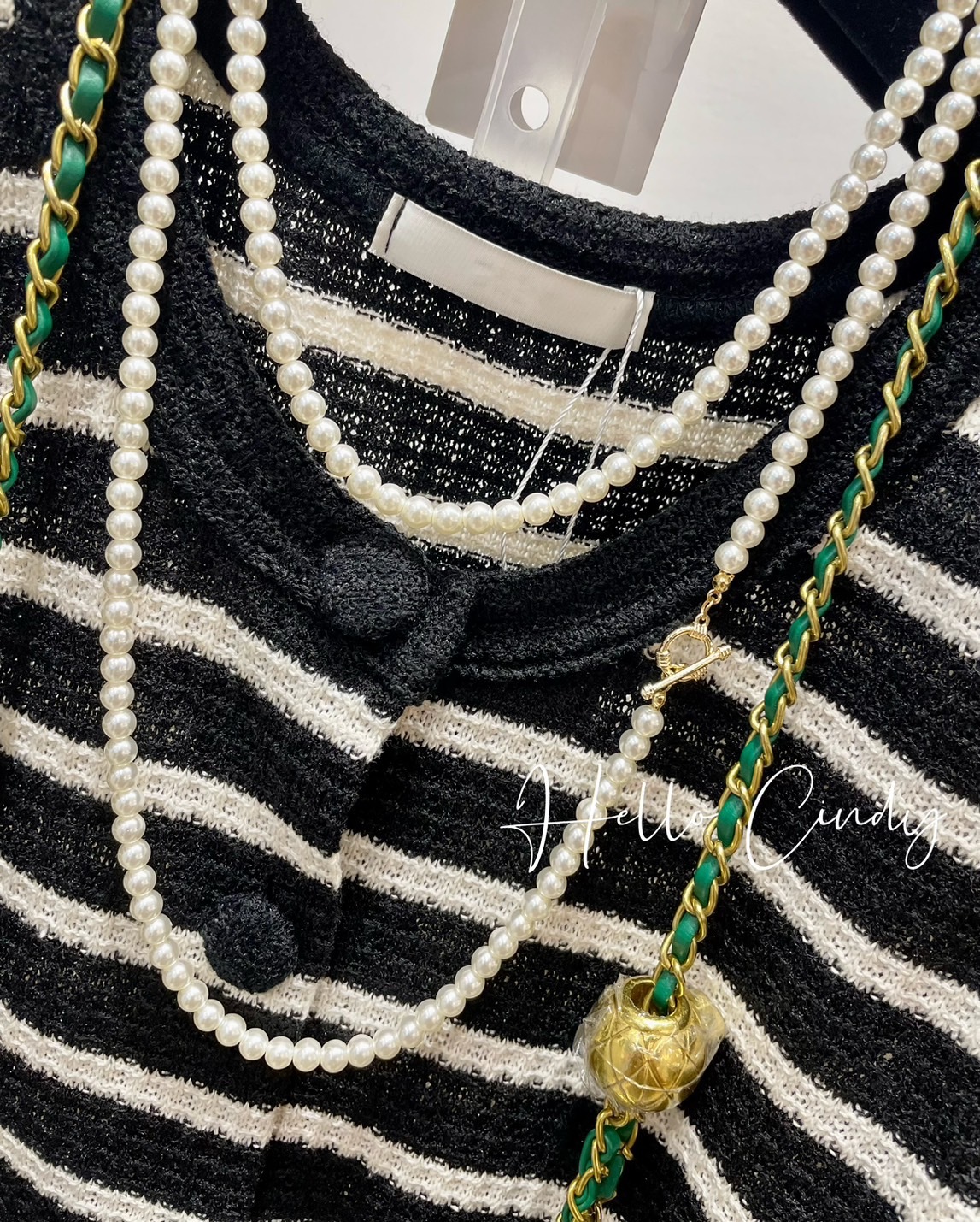 A140 現貨-編織T扣珍珠項鍊