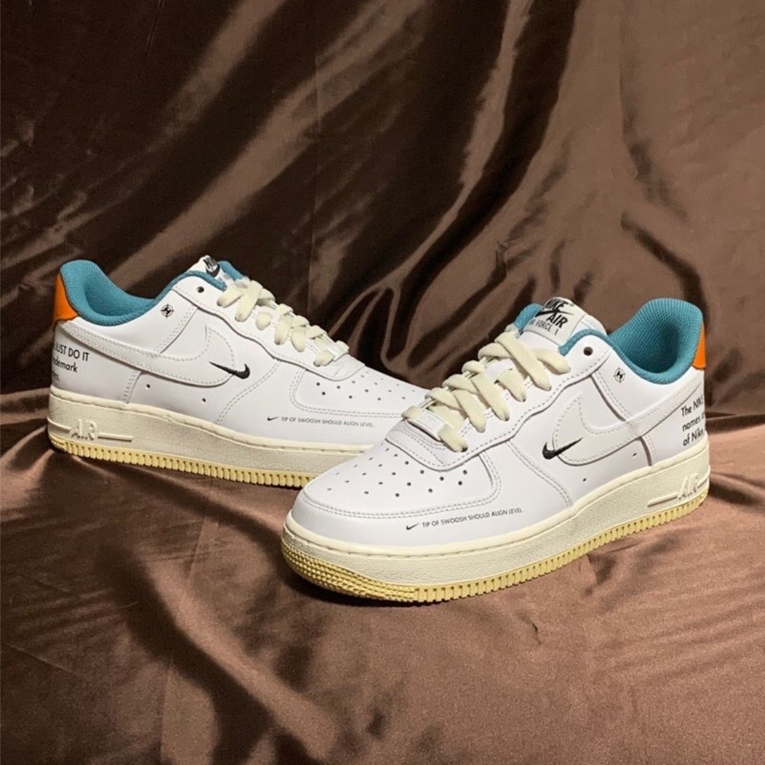 Nike Air Force 1 Low 白綠橙 奶油底 小off-white 男鞋 DM0970-111