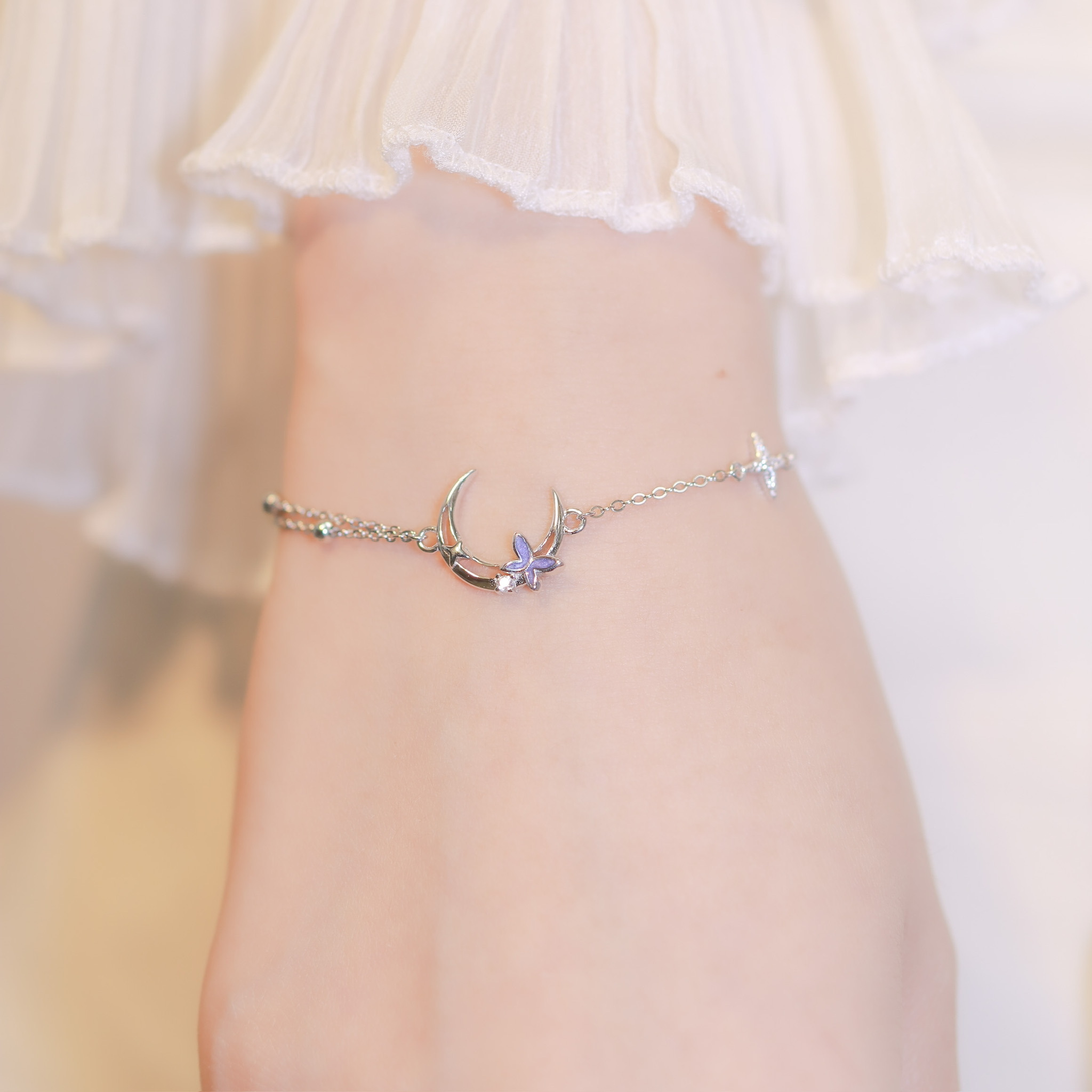 | 925純銀・白金 | 蝴蝶夜遊手鏈 | BR0934 |