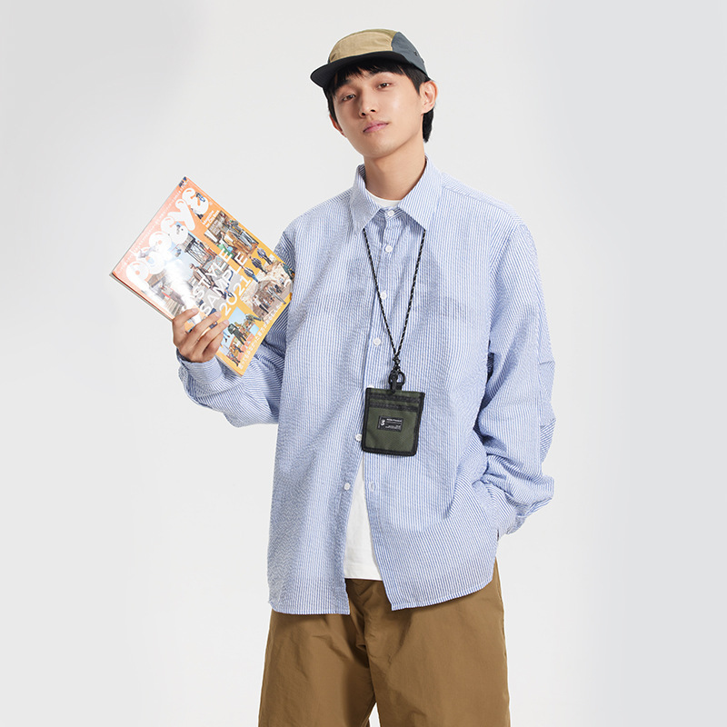 9M13 日系文青風細條紋襯衫 兩色