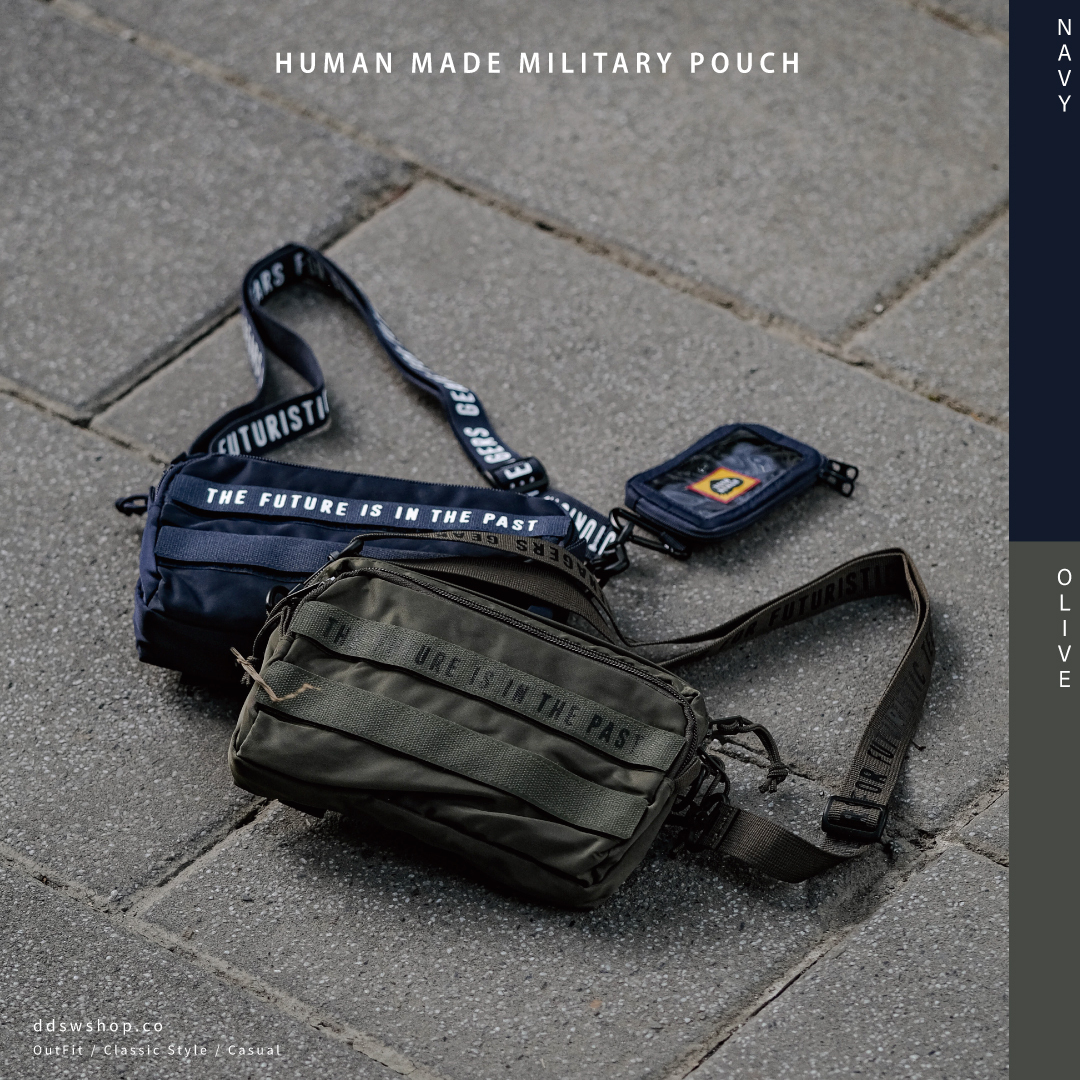 Human Made Military Pouch 包包2023新款雙夾層側背包軍綠深藍