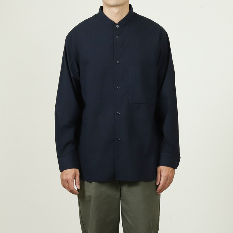 Still By Hand Small Collar Cotton Shirt