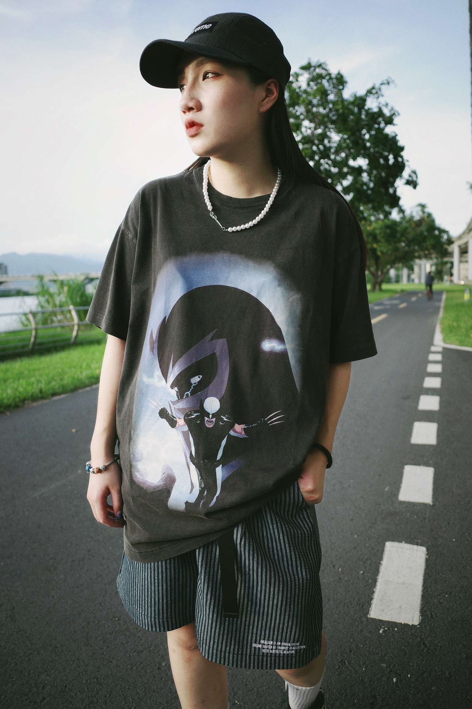 <快速出貨>KITH X MARVEL X戰警 magneto 萬磁王尬金剛狼 短踢 水洗黑