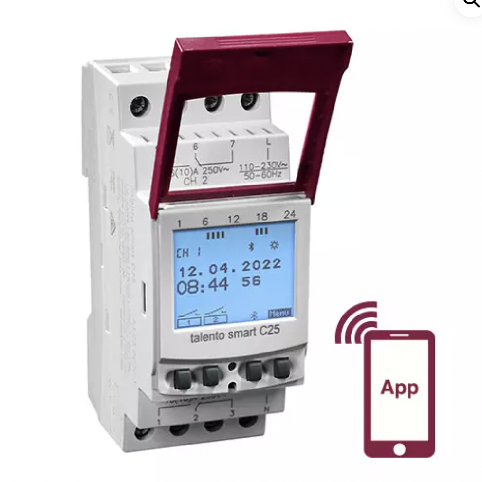 GRASSLIN 43.03.0003.1 數字定時器-AC/DC 12/24V，TALENTO SMART C25，DIN 導軌安裝