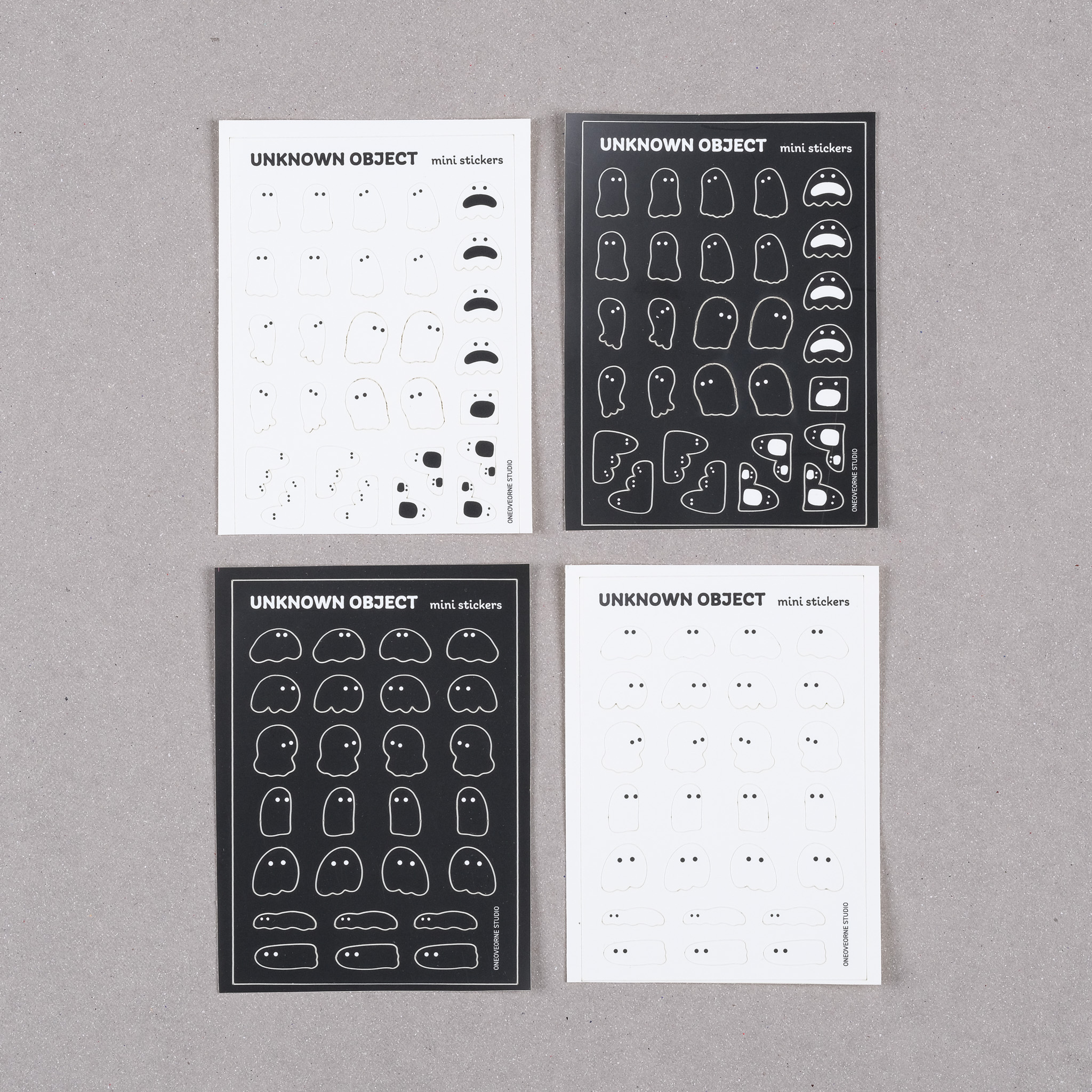 不明物體 迷你防水貼紙/黑白 /一分之一工作室/台灣