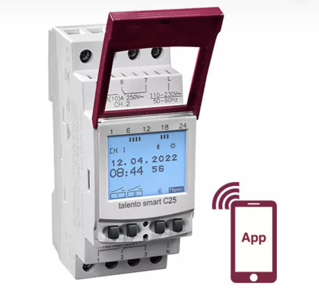 GRASSLIN 43.03.0002.1 數字定時器，TALENTO SMART C25，DIN 導軌安裝