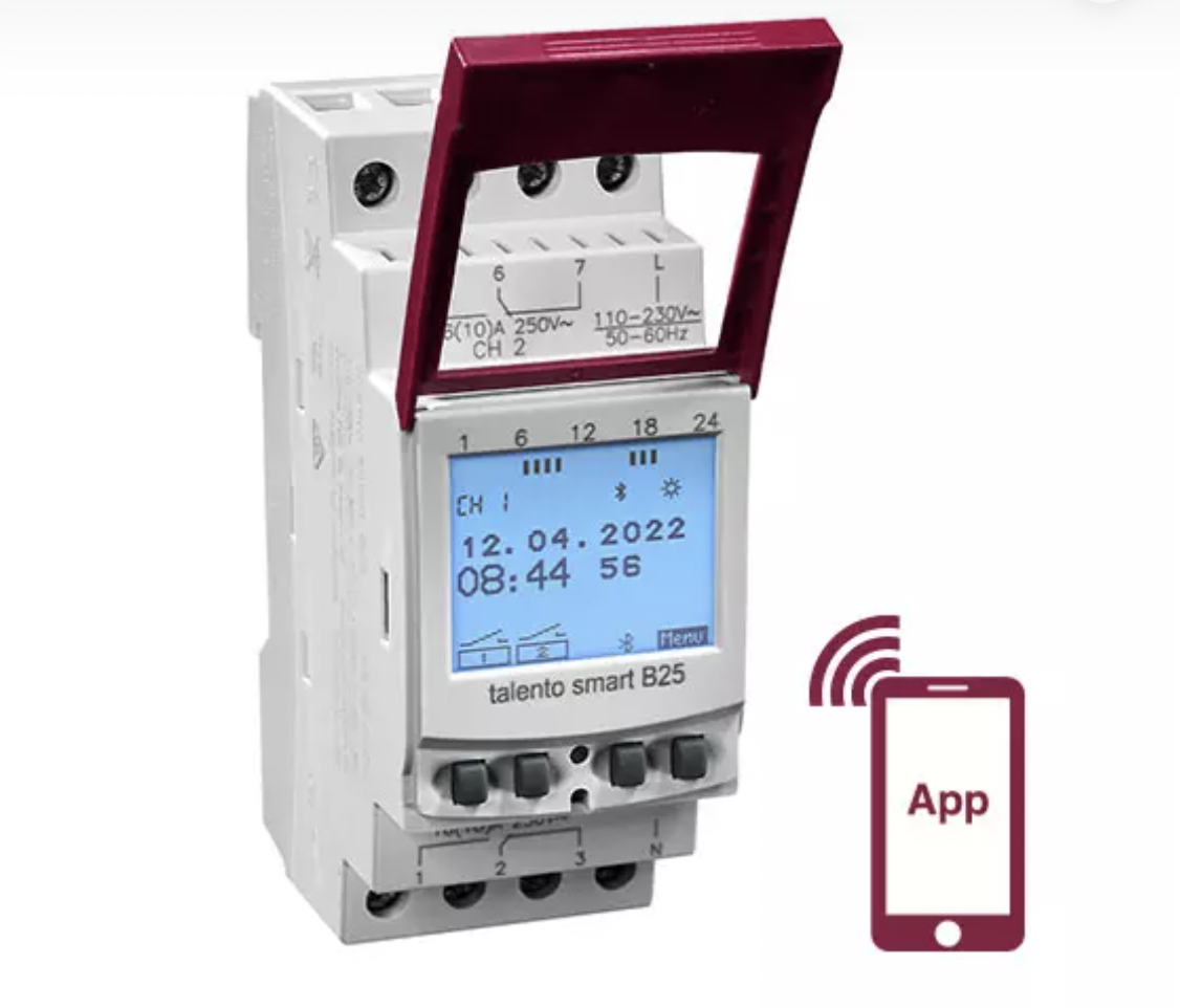 GRASSLIN 43.02.0002.1 數字定時器，TALENTO SMART B25，DIN 導軌安裝