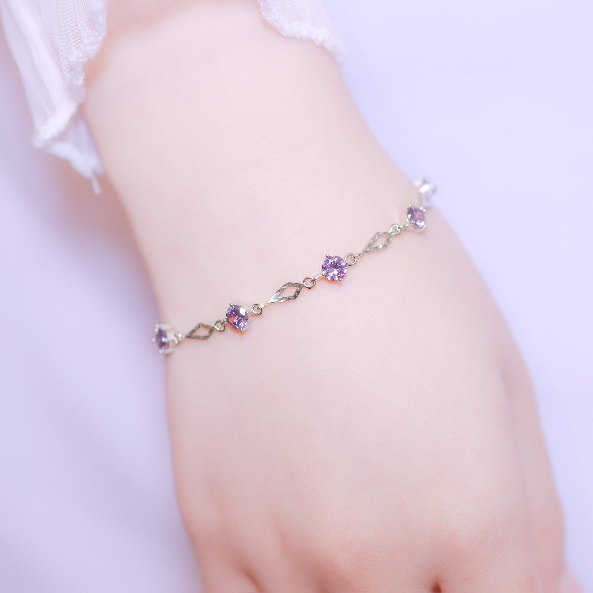 | 925 Silver・White Gold  | Wonderful Experience Bracelet（White / Purple） | BR0679 |