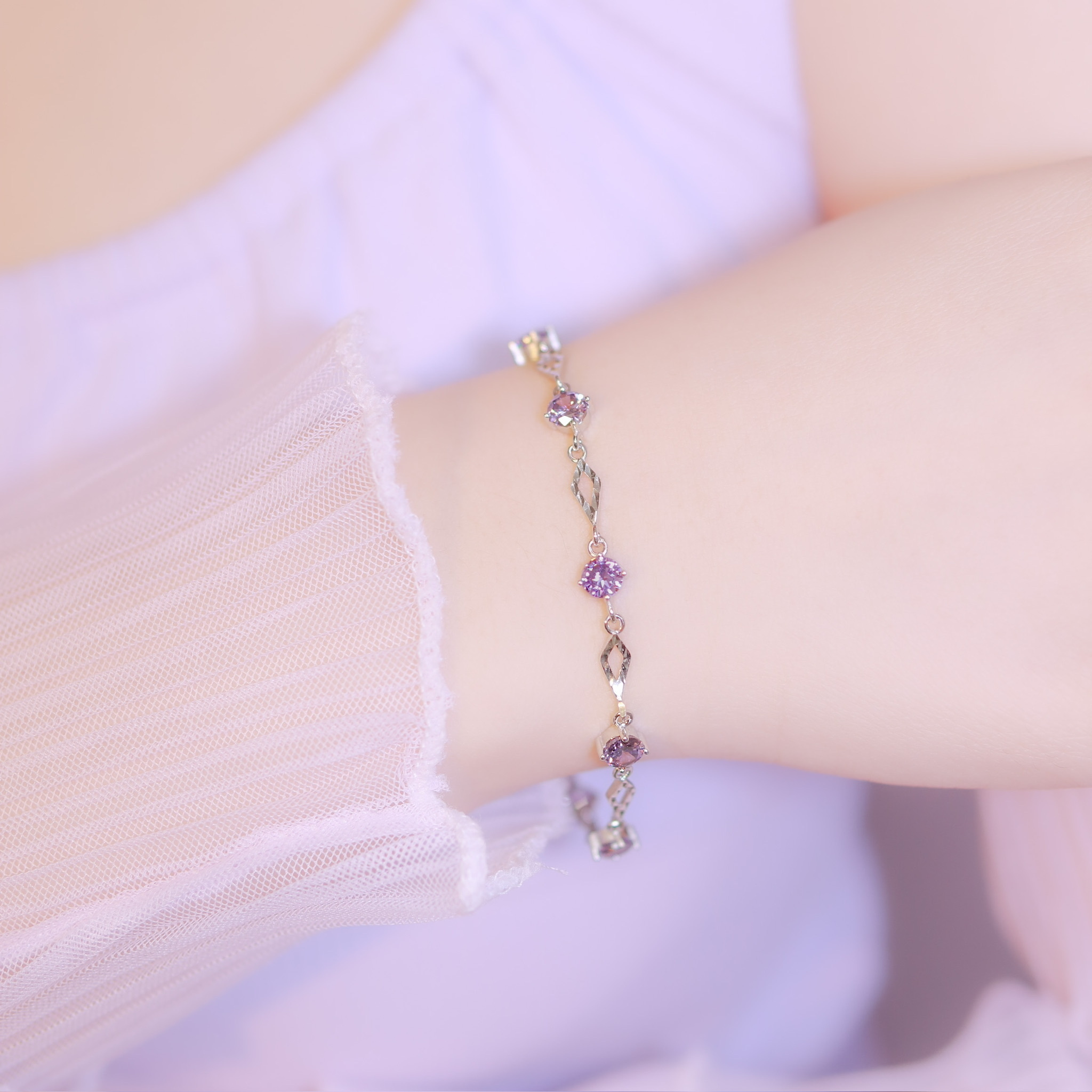 | 925 Silver・White Gold  | Wonderful Experience Bracelet（White / Purple） | BR0679 |