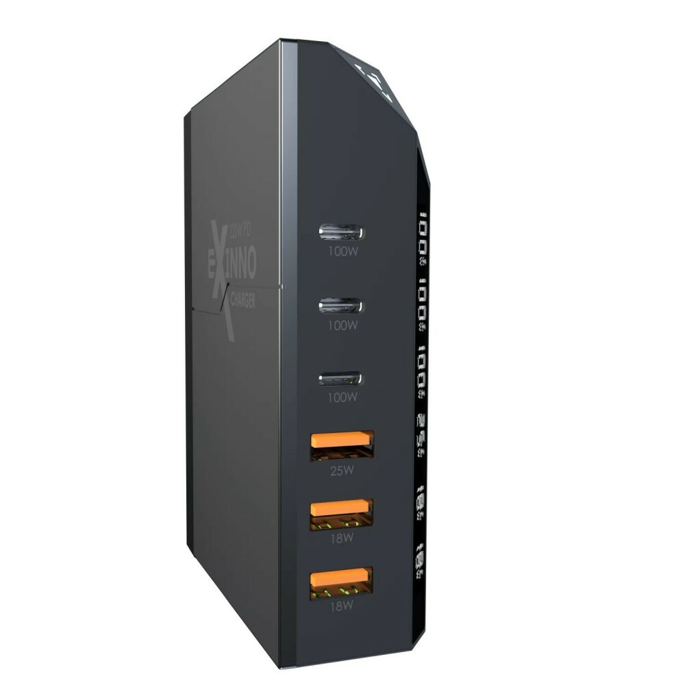 EGO EXINNO 180W 即時輸出顯示 6洞USB充電器