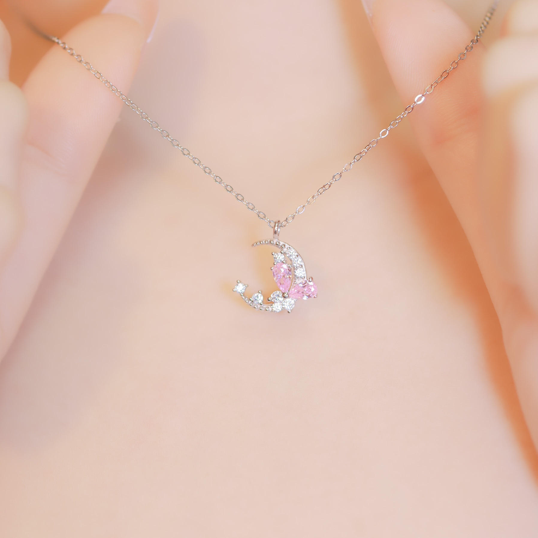 | 925 Silver・White Gold・Rose Gold | Legend Of Butterfly Necklace（Silver / Rose Gold) | NE0503 |