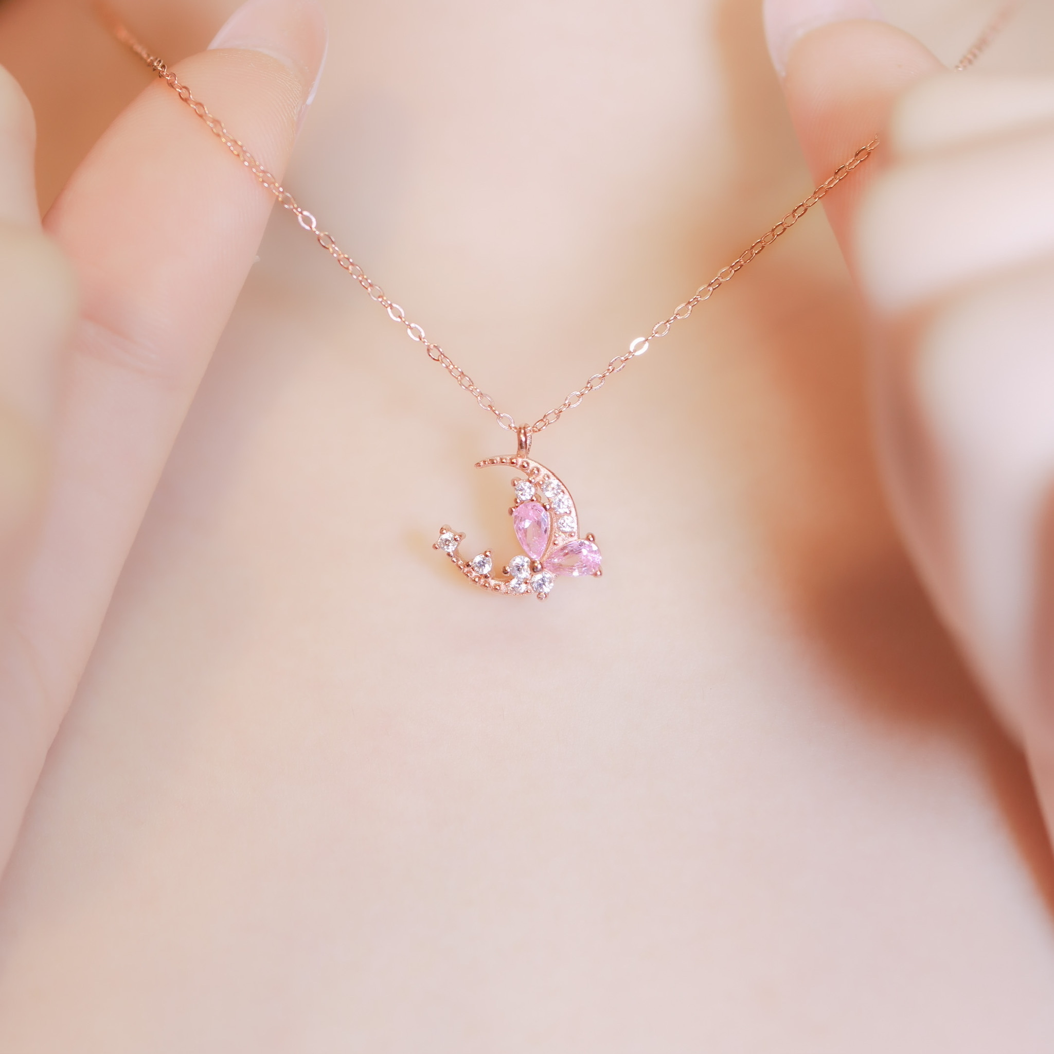 | 925 Silver・White Gold・Rose Gold | Legend Of Butterfly Necklace（Silver / Rose Gold) | NE0503 |