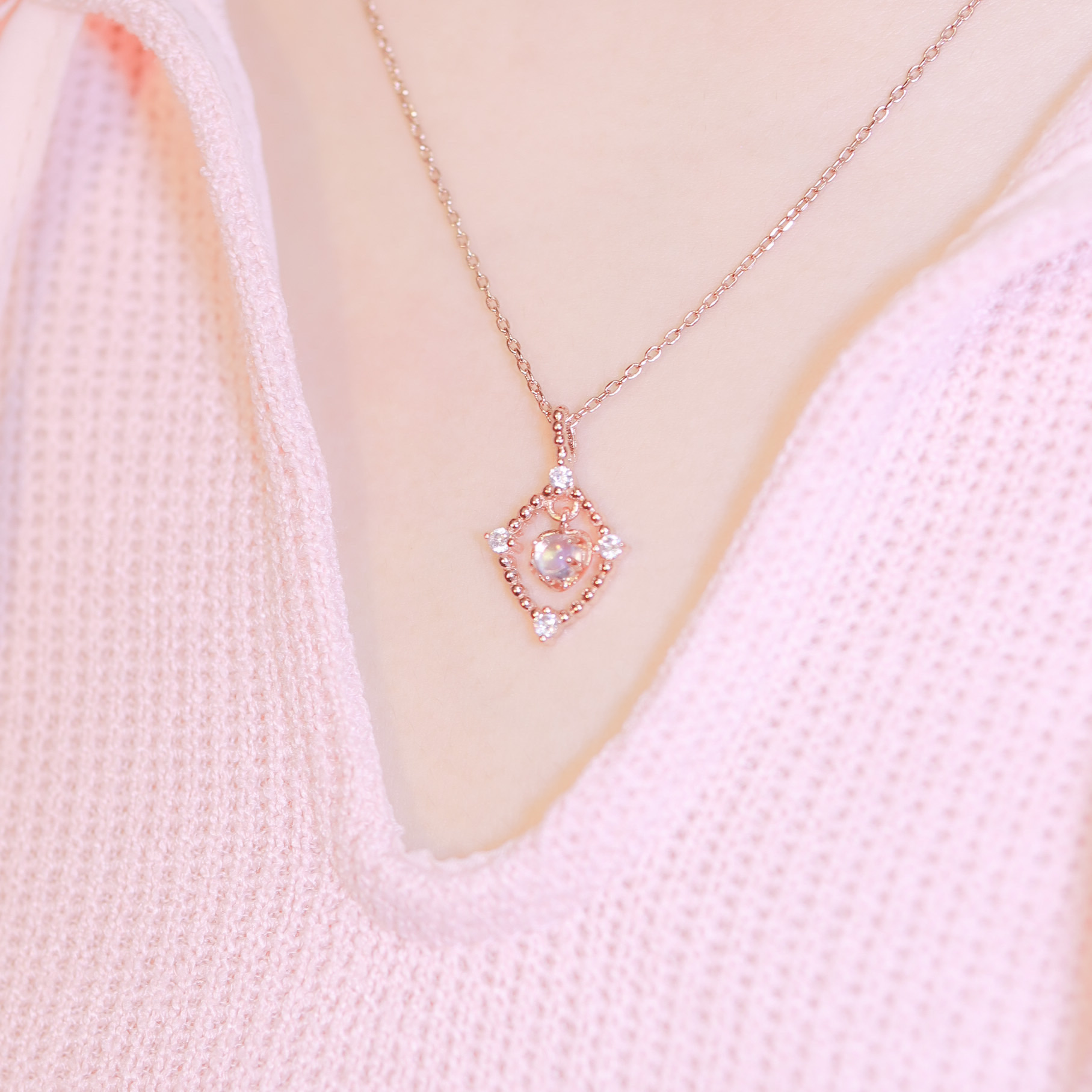 | 925純銀・玫瑰金 | 心框項鍊 | NE0413 |