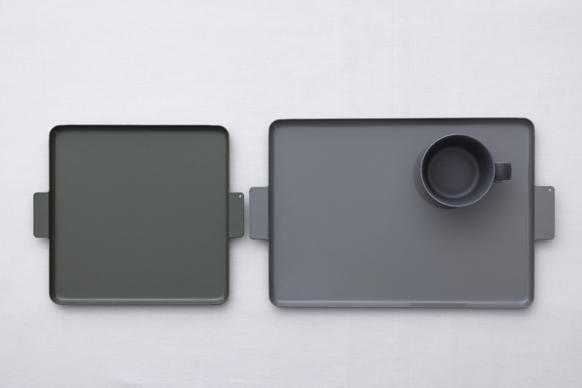 yumiko iihoshi porcelain aluminum tray 方形雙耳托盤 日本製