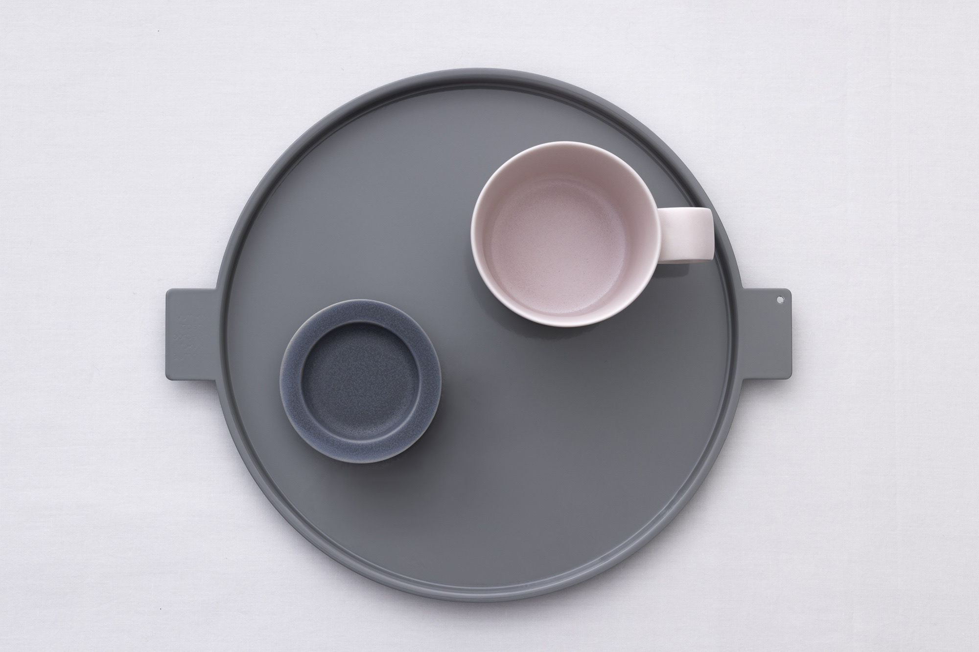 yumiko iihoshi porcelain aluminum tray 圓形雙耳托盤 日本製