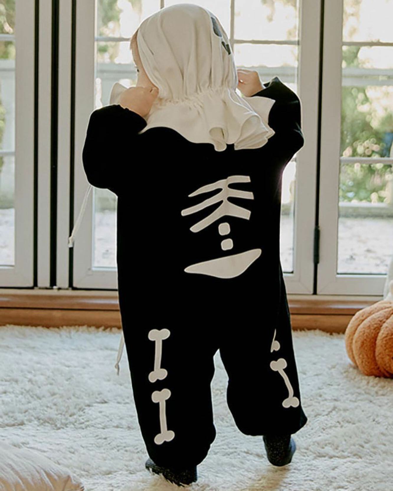 萬聖骷髏長袖包屁衣/小惡魔斗篷