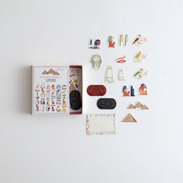 古埃及學圖鑑 34枚書型貼紙組｜日本STUDY HOLIC