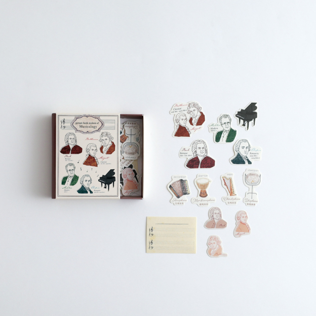 音樂學圖鑑 26枚書型貼紙組｜日本STUDY HOLIC