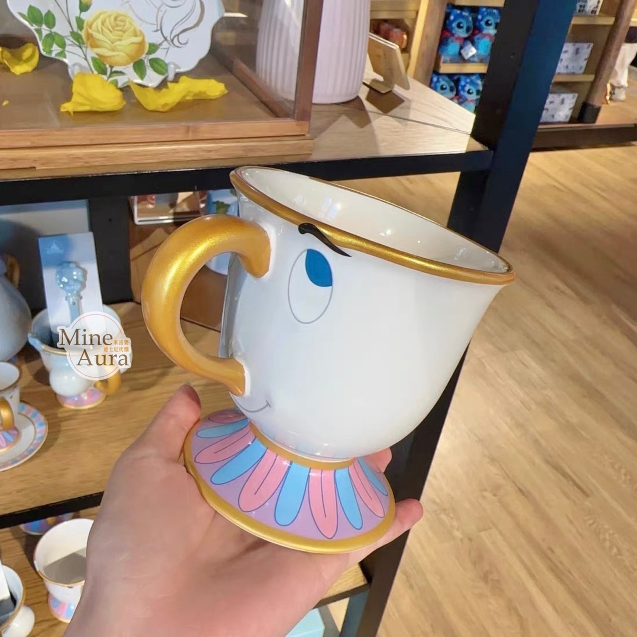 阿齊 Chip 造型 馬克杯 水杯 美女與野獸 Beauty and the Beast -上海迪士尼樂園