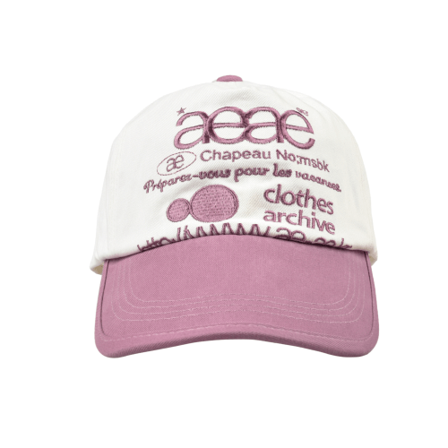 AEAE WEB LOGO TWO TONE BALL CAP - [WHITE/PINK]