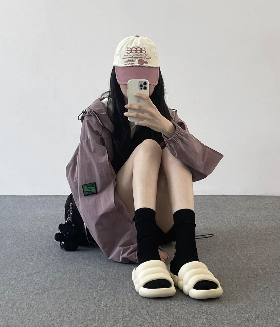 AEAE WEB LOGO TWO TONE BALL CAP - [WHITE/PINK]