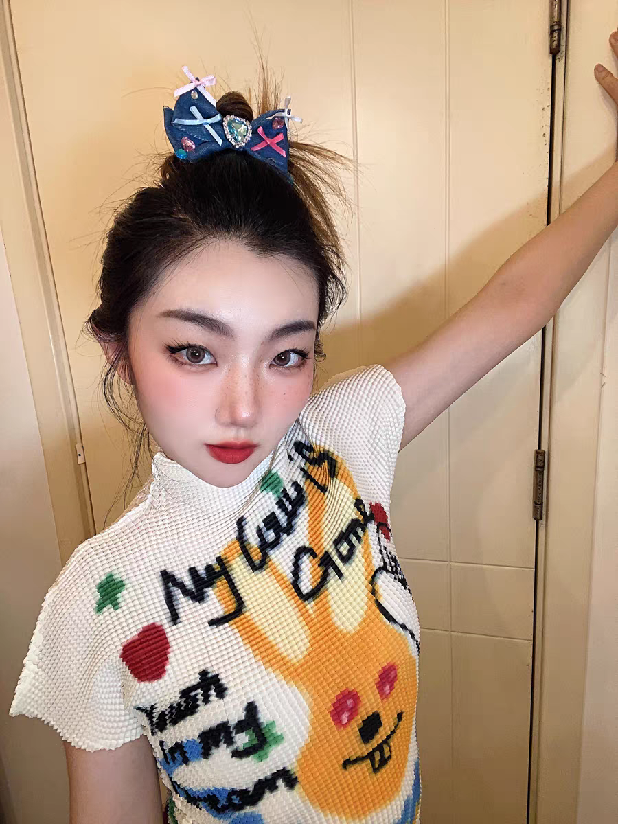 [3 for RM10] Delicate Blue Heart Rhinestone Denim & White Bow Hair Clip