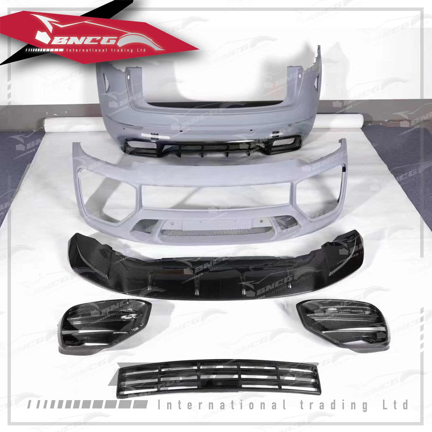 保時捷 Porsche Cayenne 18-20年式 乾碳纖維 外觀件 空力套件 MTR款 前保桿 後保桿 大包圍