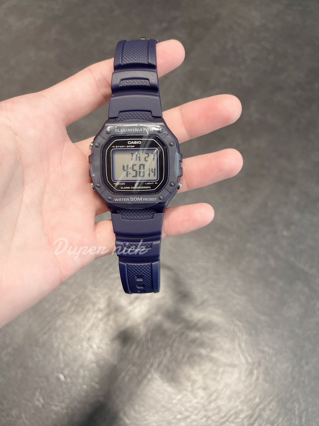 CASIO 卡西歐 復古方型 計時 電子 手錶 深藍