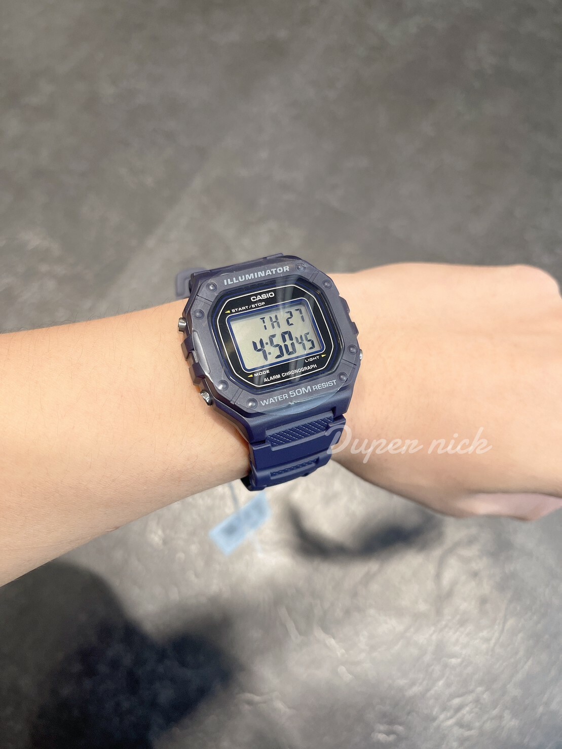 CASIO 卡西歐 復古方型 計時 電子 手錶 深藍