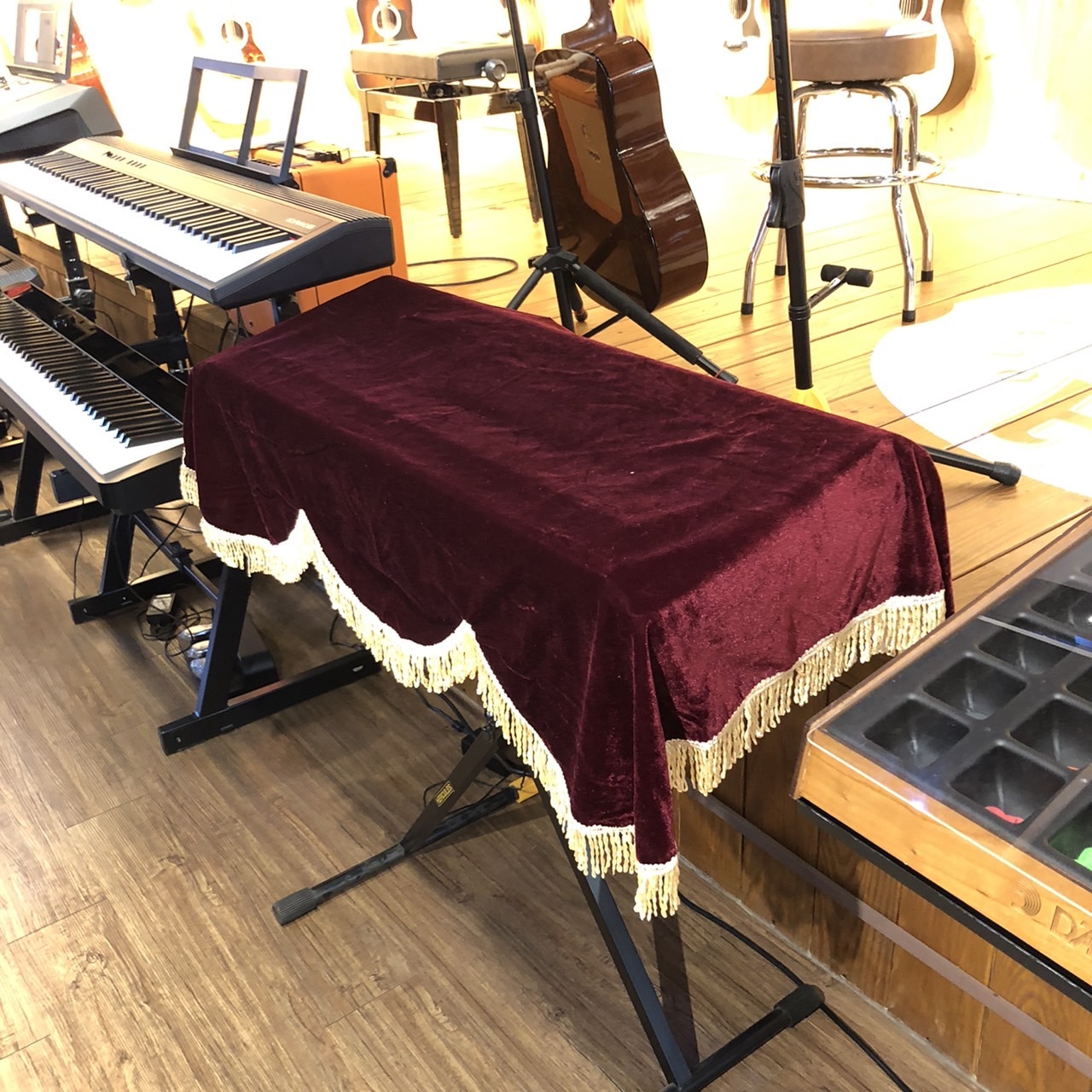 福利品 MA-53 酒紅 61鍵 電子琴罩 絨布電子琴罩 防塵罩