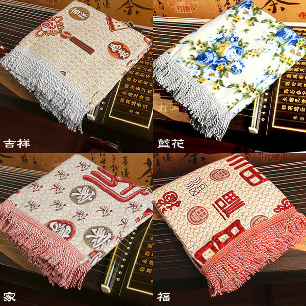 福利品 0902-7 古箏罩 ．皇樂 高檔棉麻 古箏套 ．麻花穗邊．21弦、1米63通用