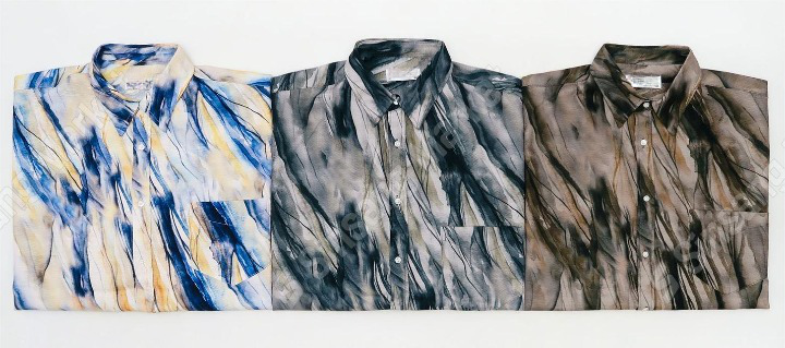 裂紋波浪印花襯衫