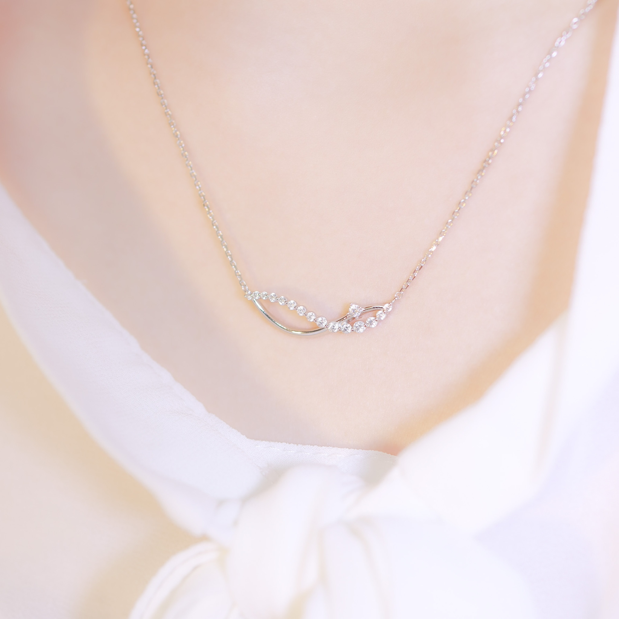 | 925純銀・厚鍍白金・ 厚鍍玫瑰金 | 幸福星軌項鍊 (銀/玫瑰金) | NE0929 |