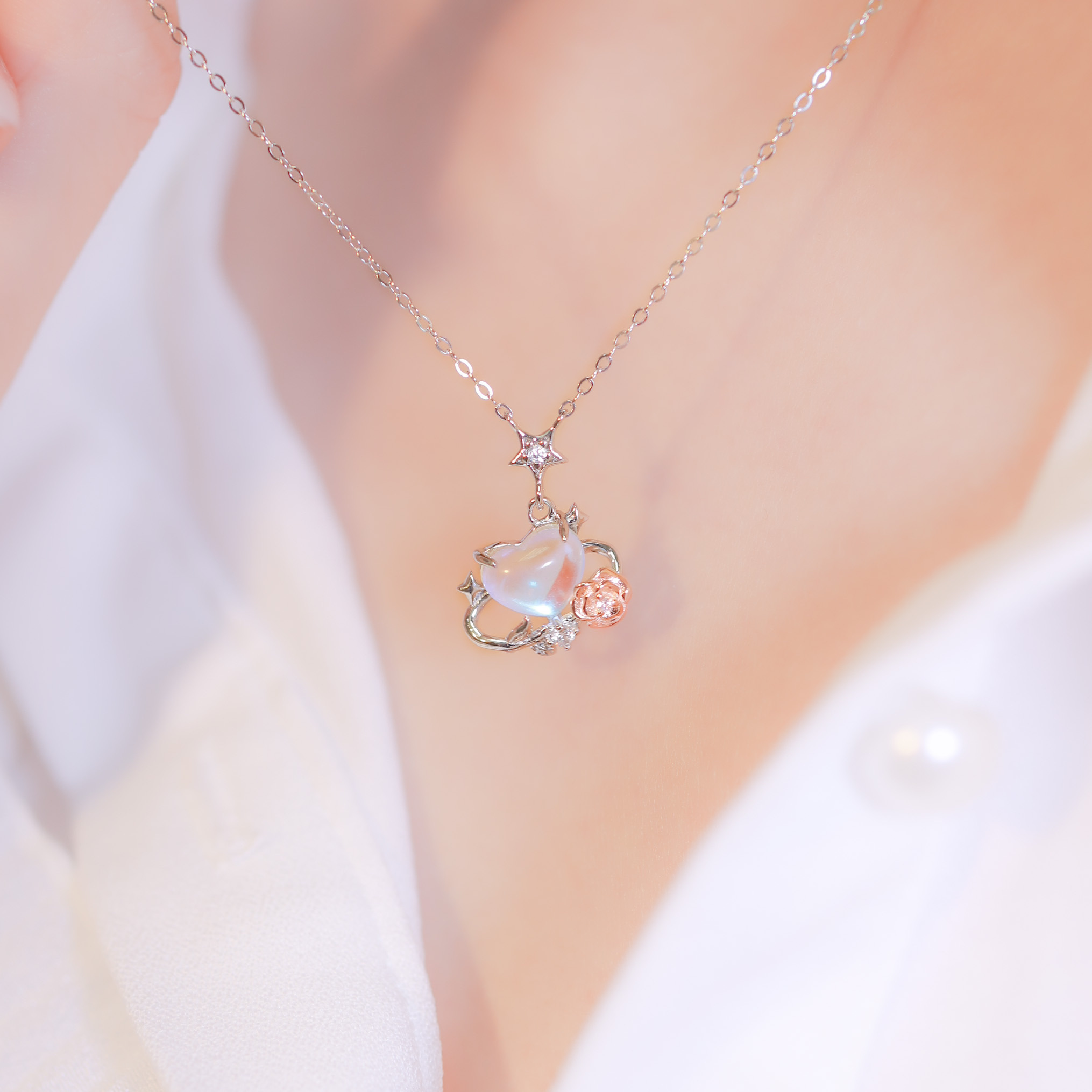 | 925銀丨玫瑰心心星球項鍊 | NE0920 |