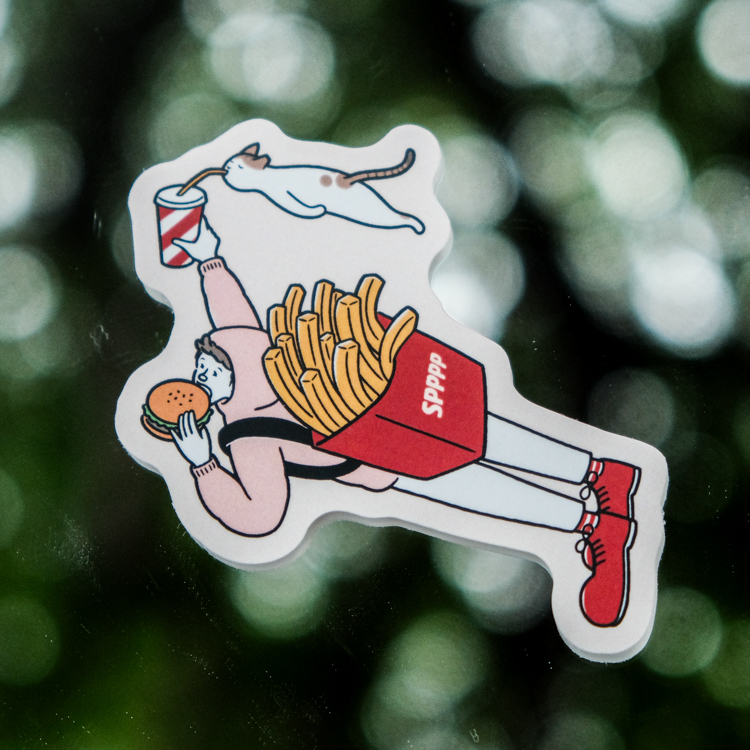 SPPPP｜Flying Boys｜霧面防水貼紙｜吃貨飛人