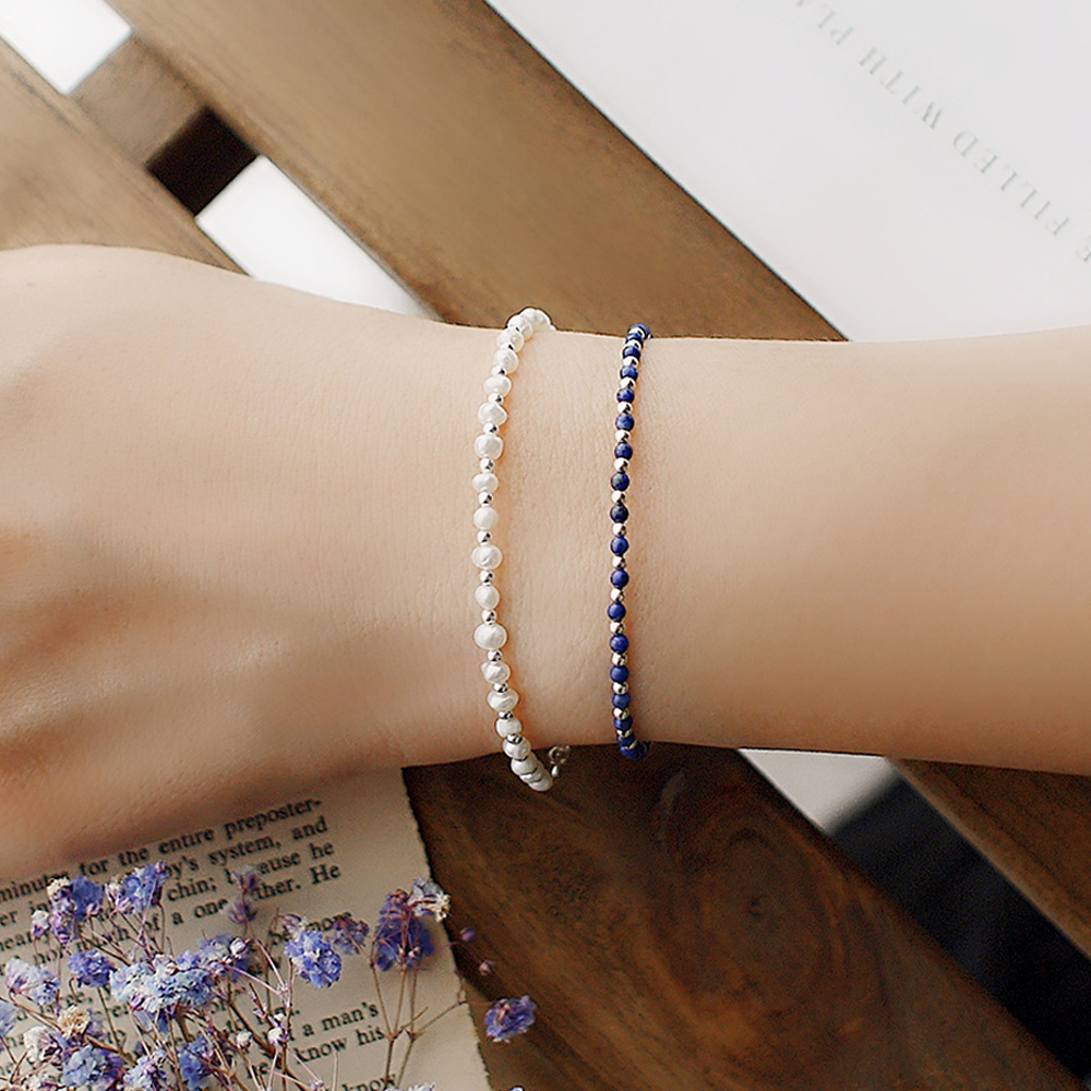 隆河星夜純銀手鍊(青金石)/SB055 | 藍色水晶 天然寶石 串珠手鏈 女生禮物