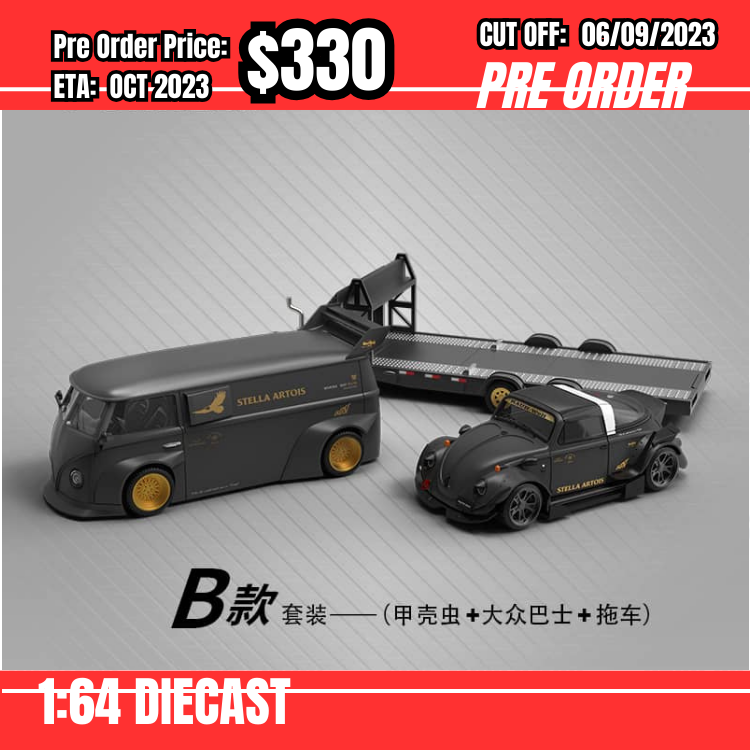 PO-$330 * Time Micro * 1:64 Tow Truck Set (VW Van + Beetle) [OD02/09]