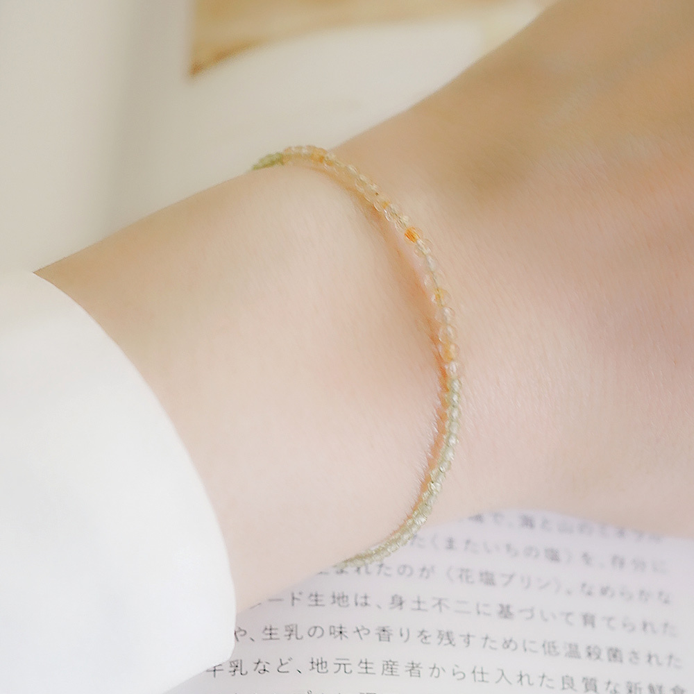 黃水晶與橄欖石的相遇純銀手鍊/SB057|招財水晶  貴人緣 閨蜜禮物