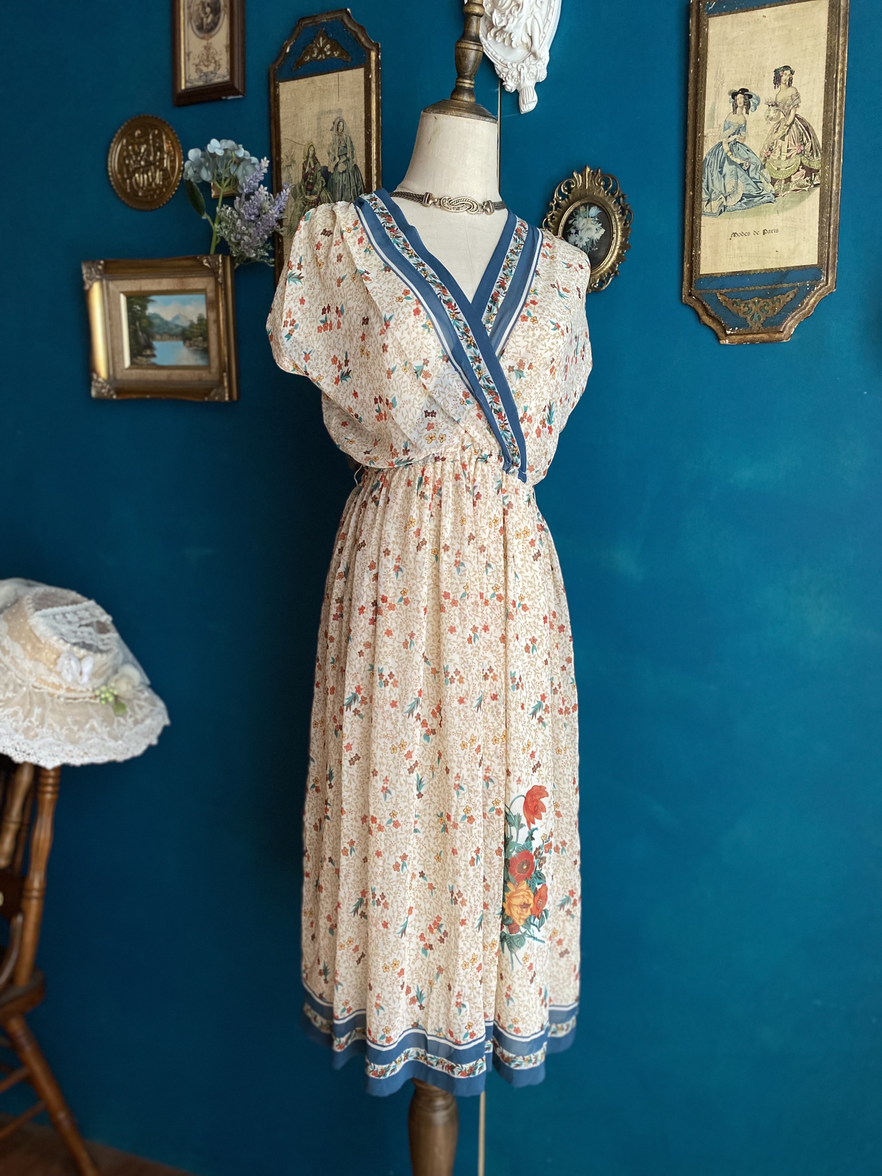 Vintage Dress / 古著日系雪紡碎花洋裝