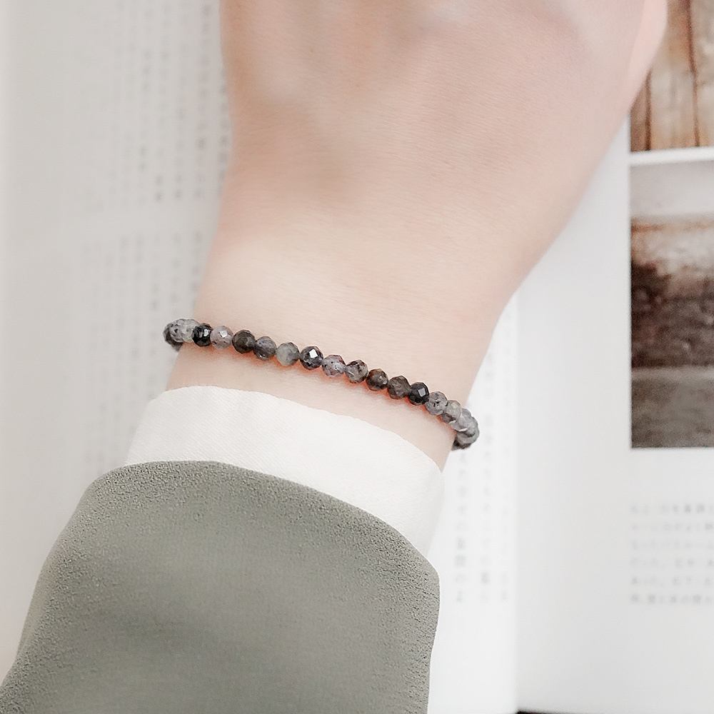 舊夢純銀手鍊(堇青石)/SB061|天然水晶 鑽石切面 女生串珠手鏈 原礦 飾品禮物 新年禮物