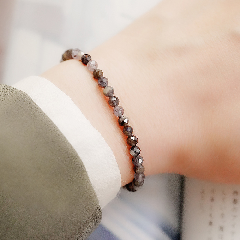 舊夢純銀手鍊(堇青石)/SB061|天然水晶 鑽石切面 女生串珠手鏈 原礦 飾品禮物 新年禮物