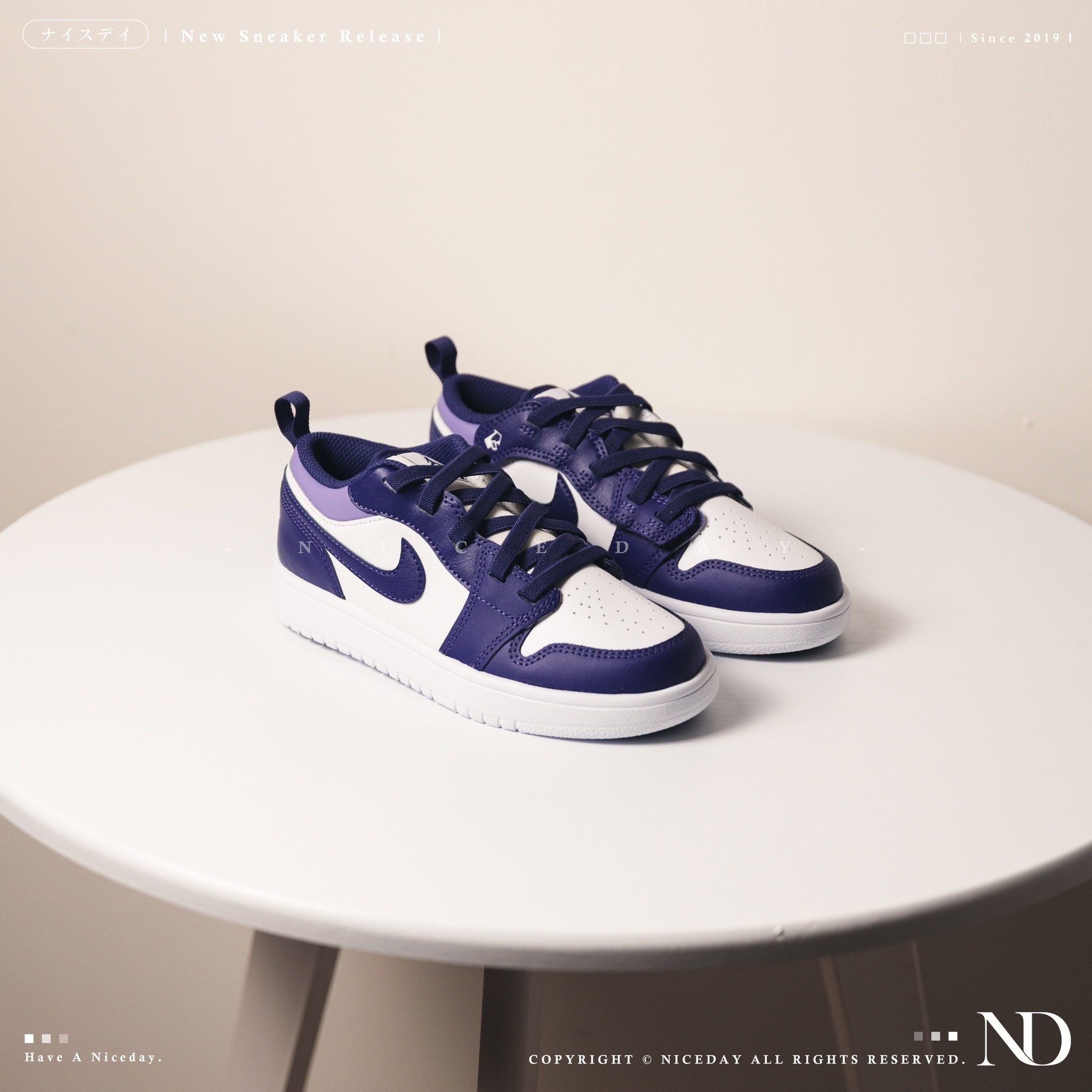 NICEDAY 代購 Air Jordan 1 紫葡萄 紫 白 小童款 魔鬼氈 不用綁鞋帶 DR9748-515