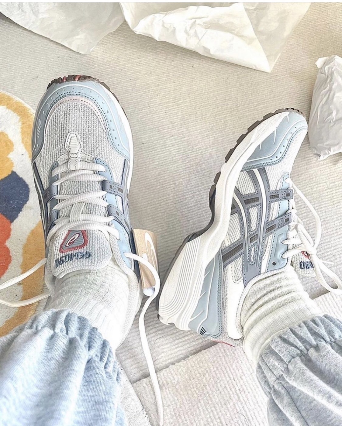 Asics 亞瑟士 Gel-1090 米灰藍 ⁣藍色 奶FUFU⁣ 皮革 老爹鞋 男女款 復古 運動 1203A243-021/預購