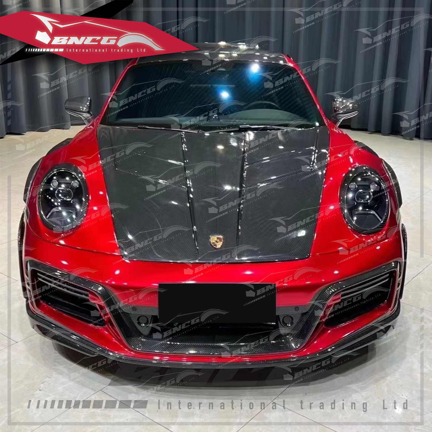 保時捷 Porsche 911 992 改裝 卡夢 乾碳纖維 空力套件 TECHART款 前後下巴 側裙 尾翼 飾件