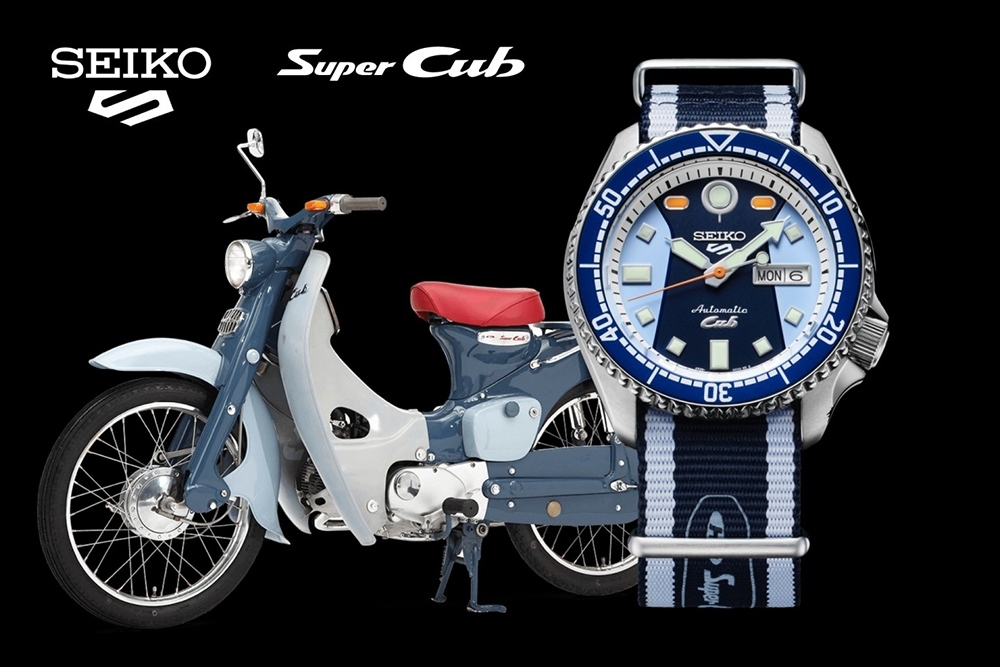 萬年鐘錶 - SEIKO  5 Sports   HONDA 本田小狼聯名 機械水鬼 SRPK37K1   / 4R36-15A0B  錶徑42.5MM