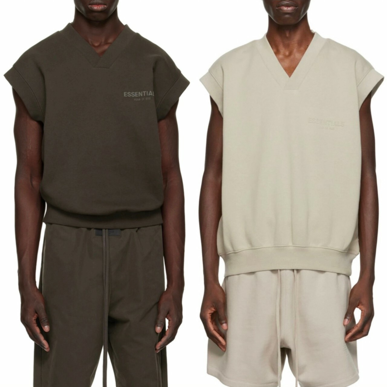 FOG Essentials 稀少款 Y2K 寬肩V領 馬甲 背心 胸口字體膠印Logo 海豹灰/碳黑