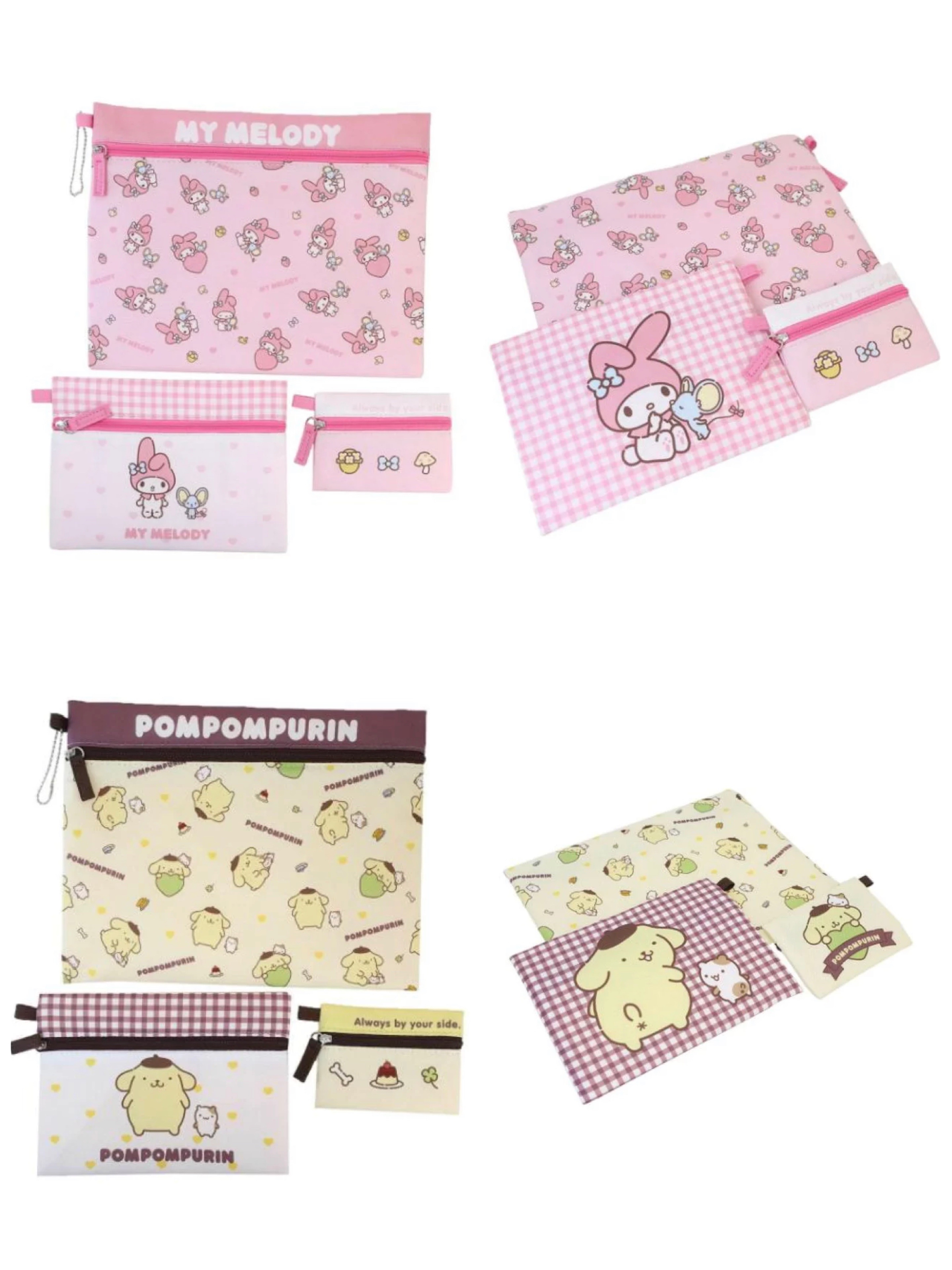 預訂 Sanrio 拉鏈袋 set （melody/布甸狗）