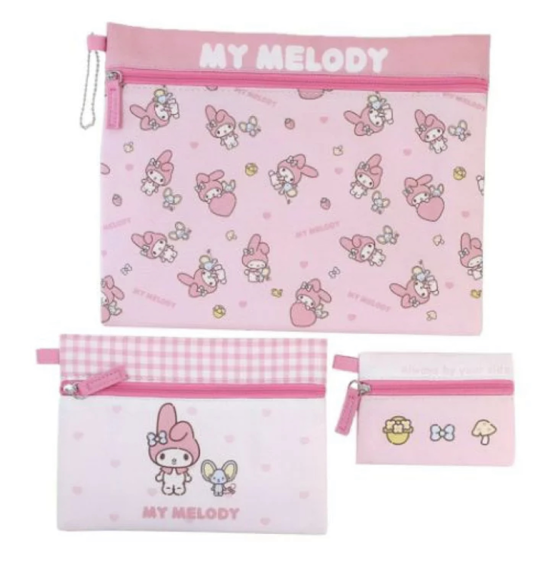 預訂 Sanrio 拉鏈袋 set （melody/布甸狗）