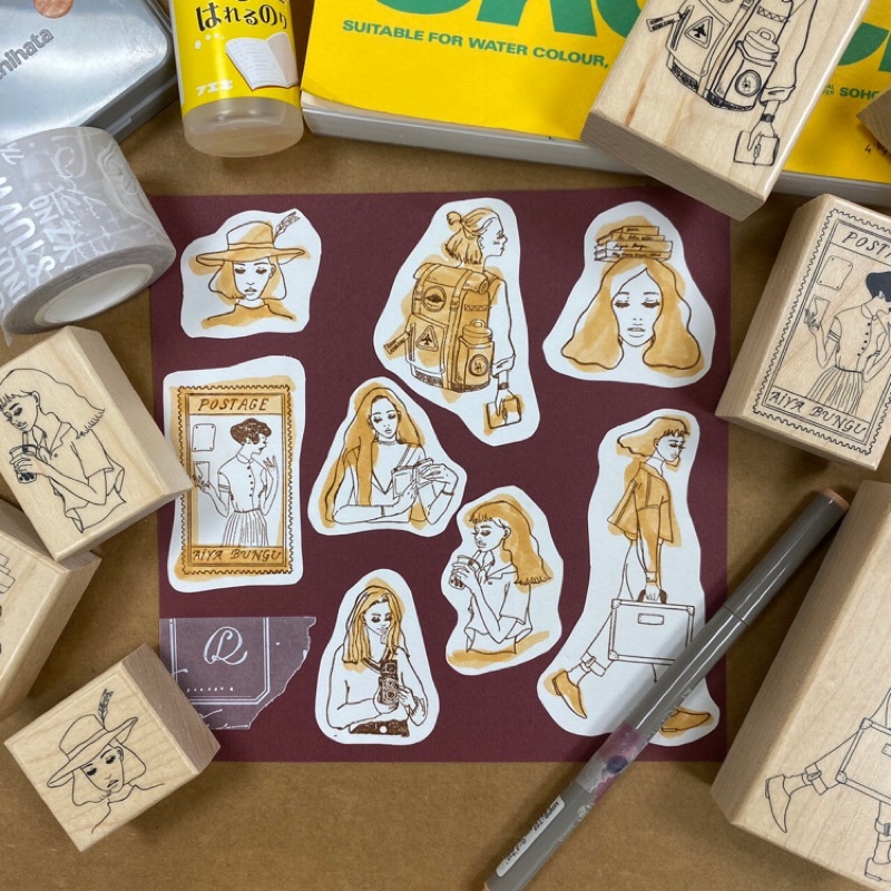 甜蜜生活｜女孩單顆楓木印章