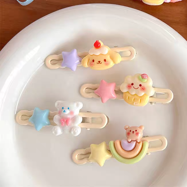 [4 for RM10] Cute and Playful Cartoon Bear Rainbow Cake Hair Clip